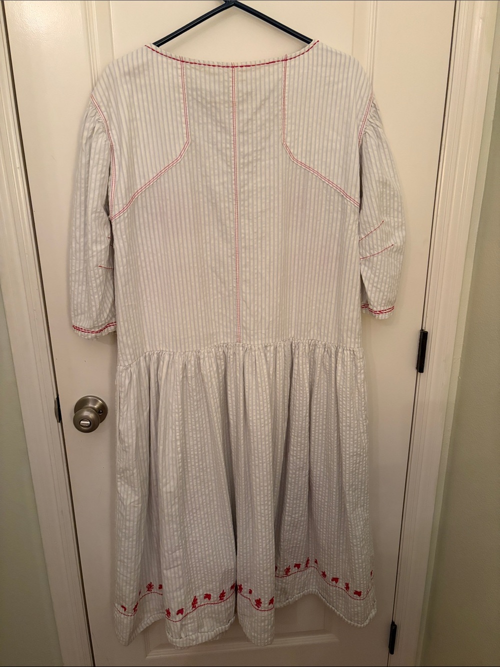 Free People Sagatuck midi White Dress with Red Floral Embroidery - Picture 10 of 10
